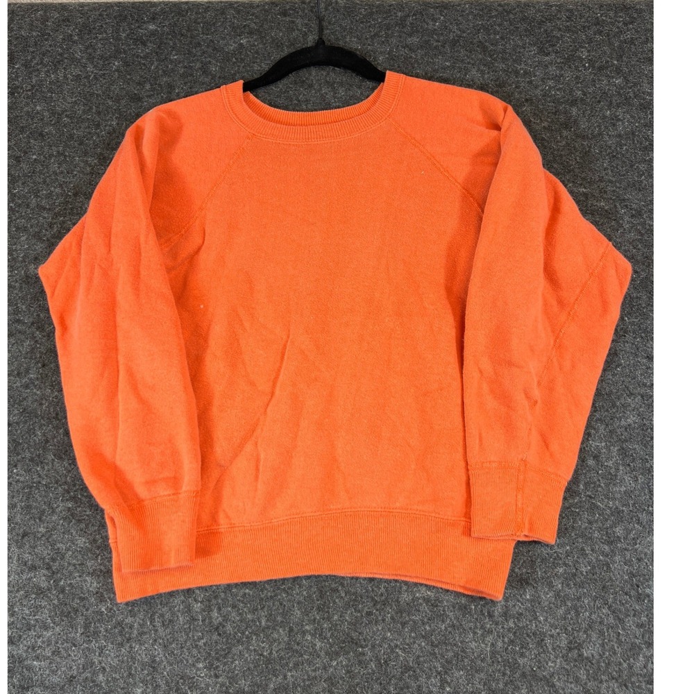 Vintage 60s Sweatshirt Cotton Blaze Orange Sz Small True VTG 1960s USA Gussets
